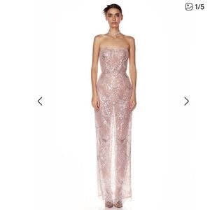 Bronx and Banco Strapless Pink Gown